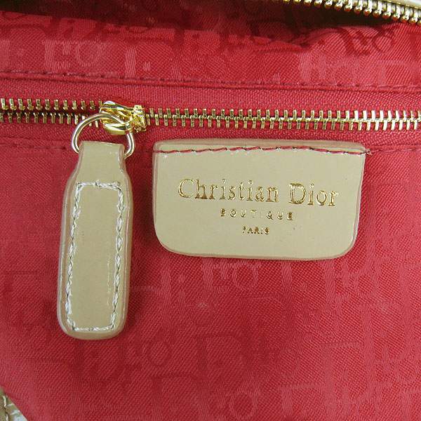 Christian Dior 1887 Patent Leather Shoulder Bag-Apricot